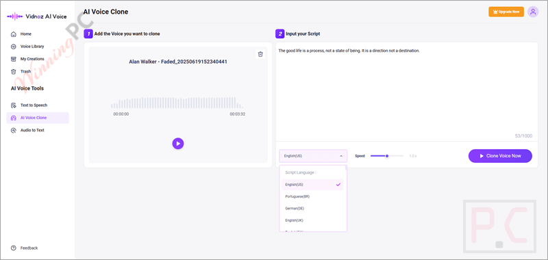 vidnoz ai voice ai voice clone