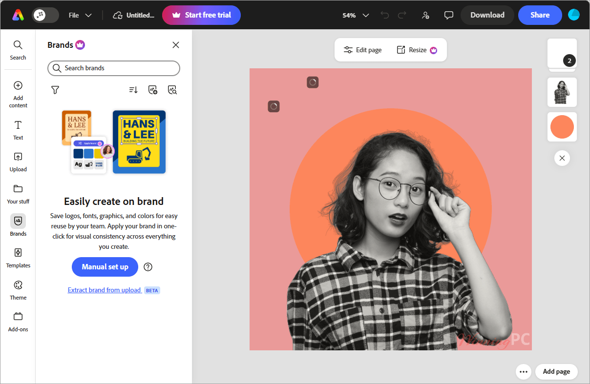 adobe express add brands screenshot