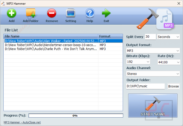 autoclose mp3 hammer free license AutoClose MP3 Hammer