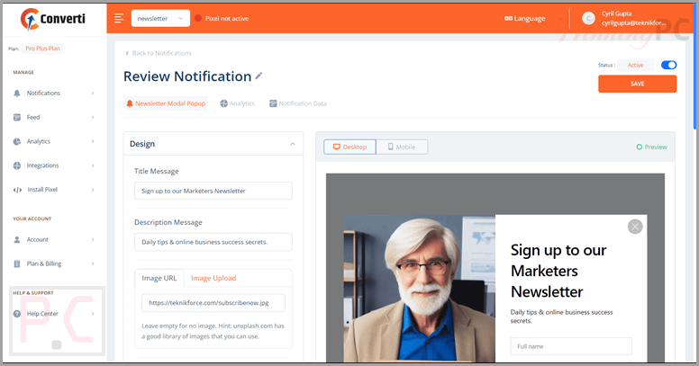 converti newsletter notification converti newsletter notification