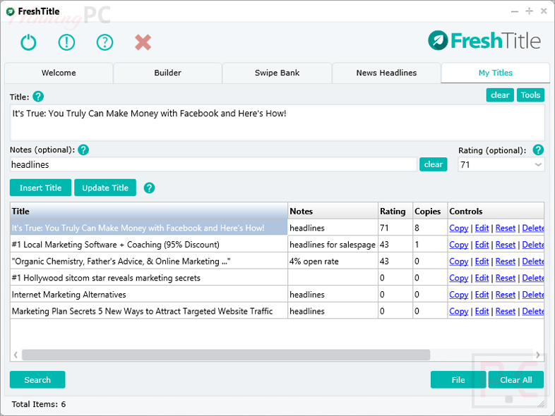 fresh title my titles database fresh title my titles database