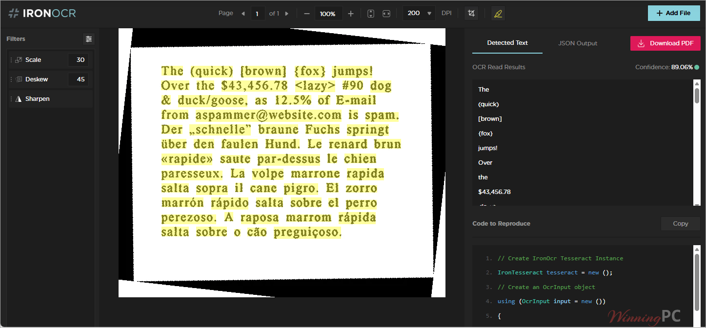 IronOCR Screenshot