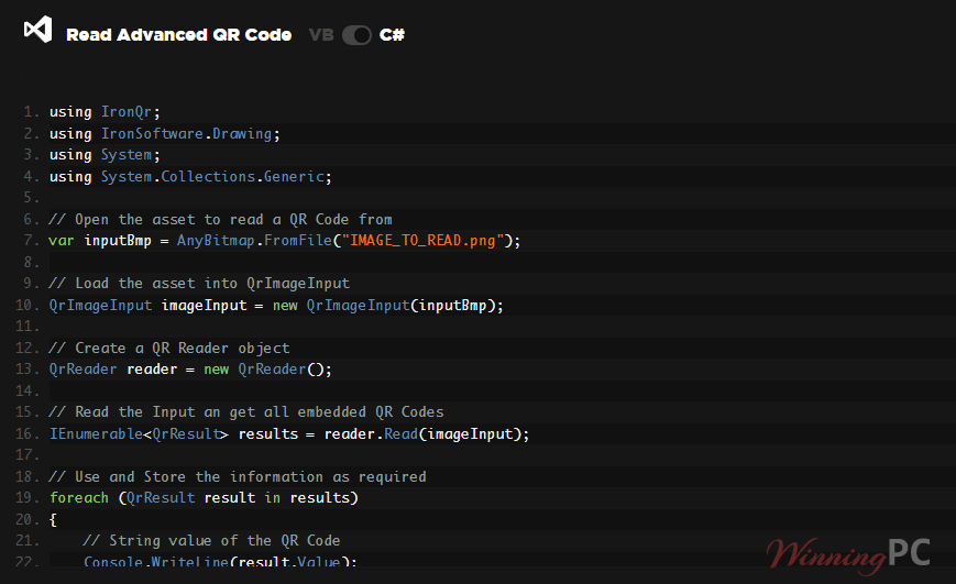ironqr c sharp screenshot ironqr c sharp screenshot