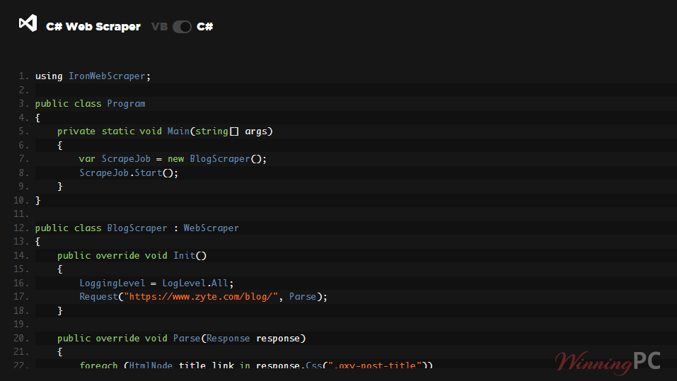ironwebscraper csharp screenshot ironwebscraper csharp screenshot