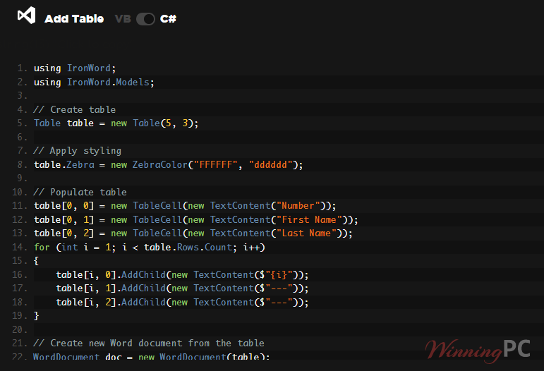 ironword c sharp screenshot ironword c sharp screenshot