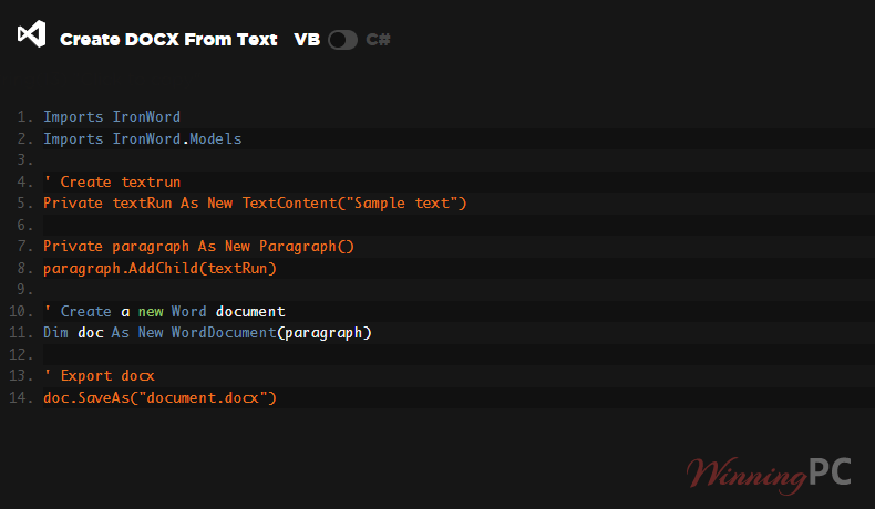 ironword create docx from ironword create docx from