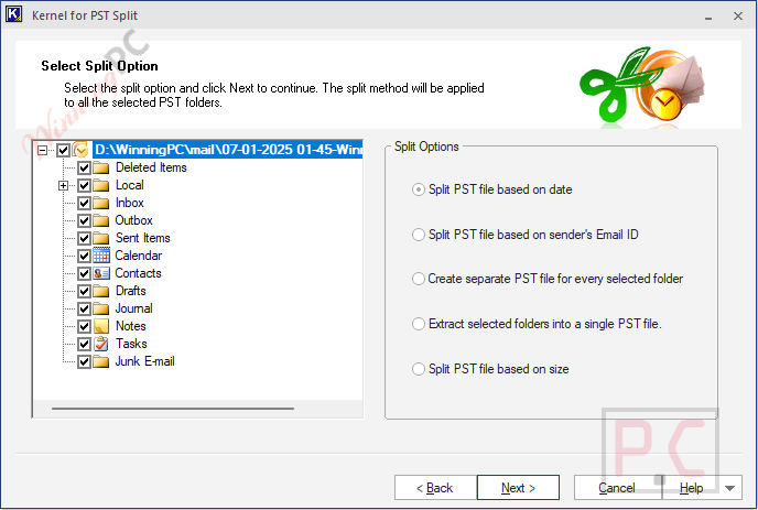 kernel for pst split option