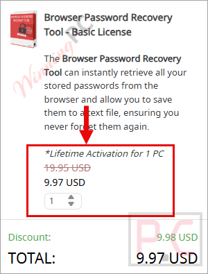 pc trek browser password recovery tool checkout page with coupon pc trek browser password recovery tool checkout page with coupon