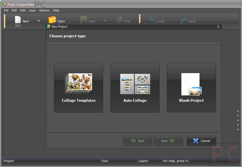 photo collage maker new project