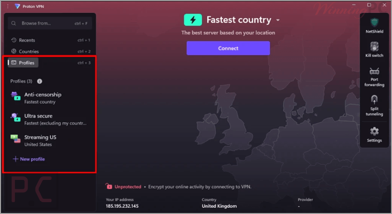 proton vpn profiles