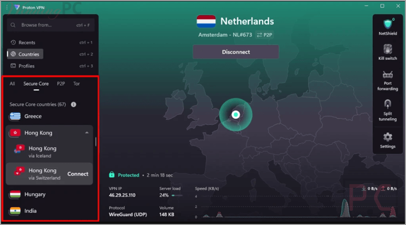 proton vpn secure core