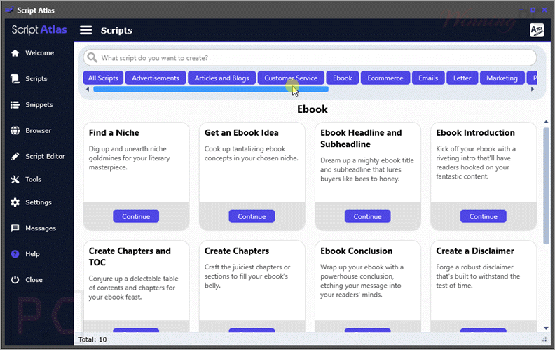 script atlas script screenshot