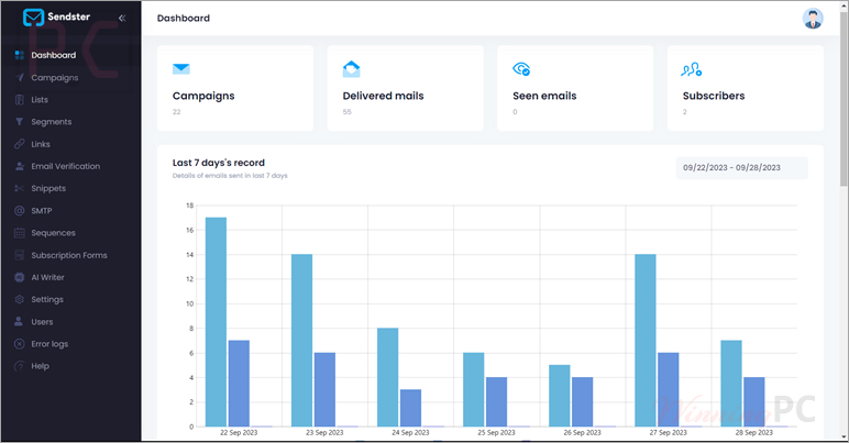 sendster dashboard sendster dashboard