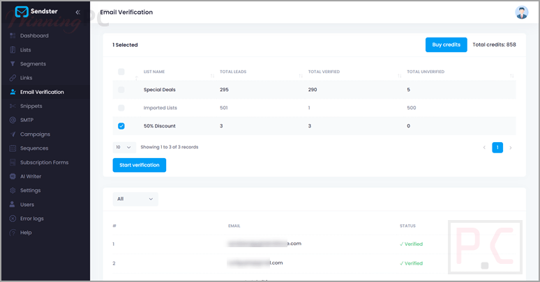 sendster email verification sendster email verification