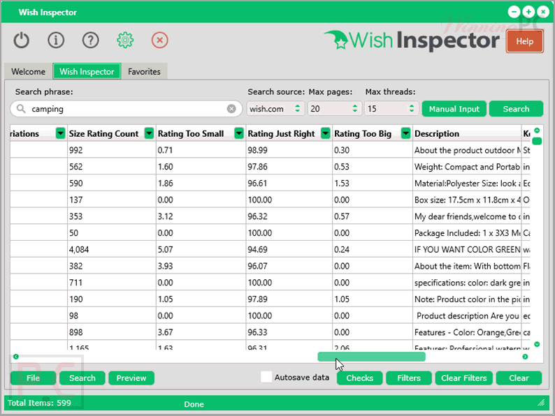 wish inspector screenshot