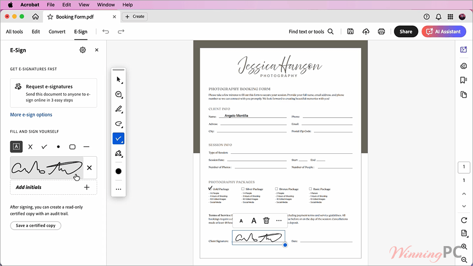 adobe acrobat esign screenshot