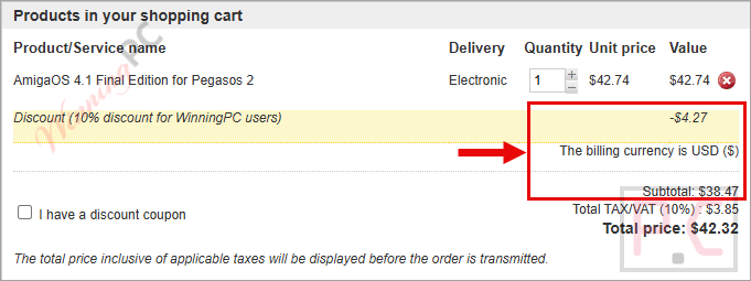 AmigaOS coupon code applied successfully 