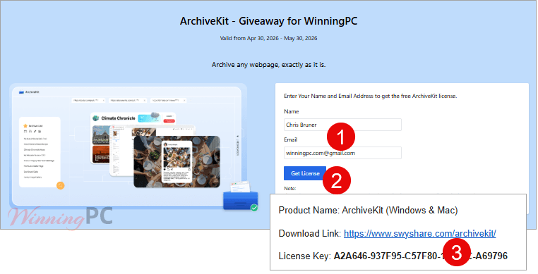 archivekit giveaway license code download