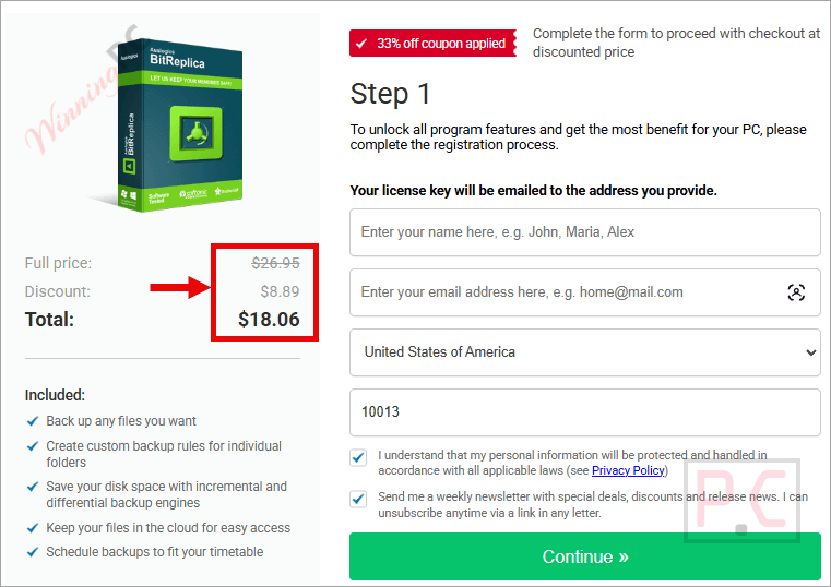 auslogics bitreplica checkout page with coupon auslogics bitreplica checkout page with coupon
