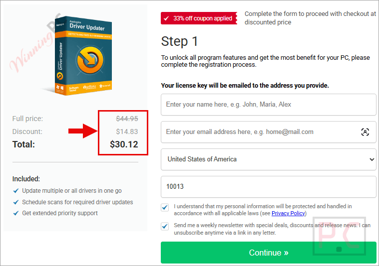 Auslogics Driver Updater Coupon Code Screenshot