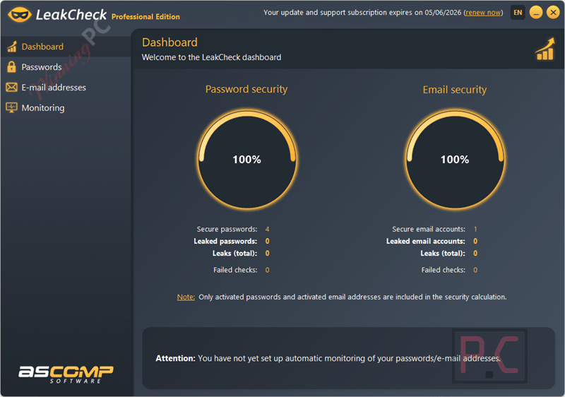 dashboard ascomp leakcheck pro ASCOMP LeakCheck Pro