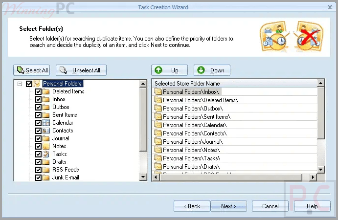 kernel for outlook duplicates remover select folders