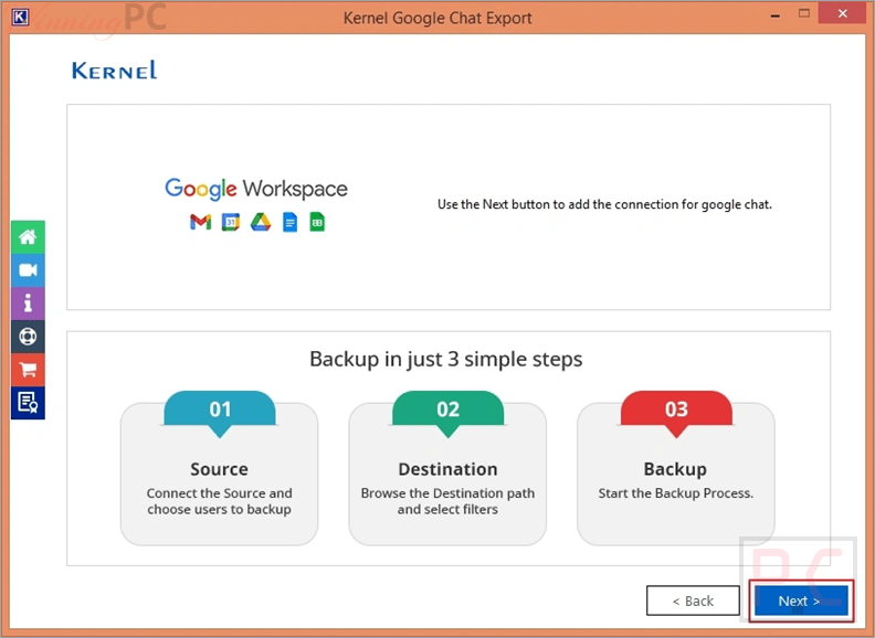 kernel google chat export tool main screenshot Kernel Google Chat Export Tool Coupons