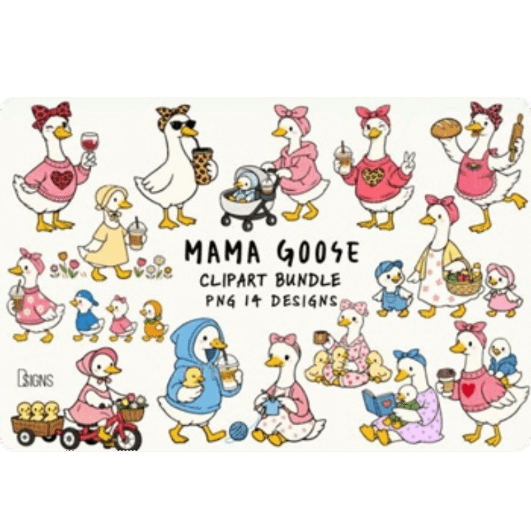 Mama Goose Mother’s Day Clipart Bundle
