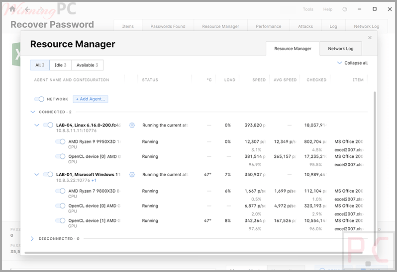 passware kit agent screenshot