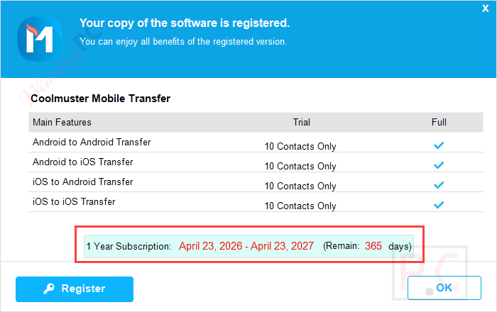 subscription coolmuster mobile transfer free