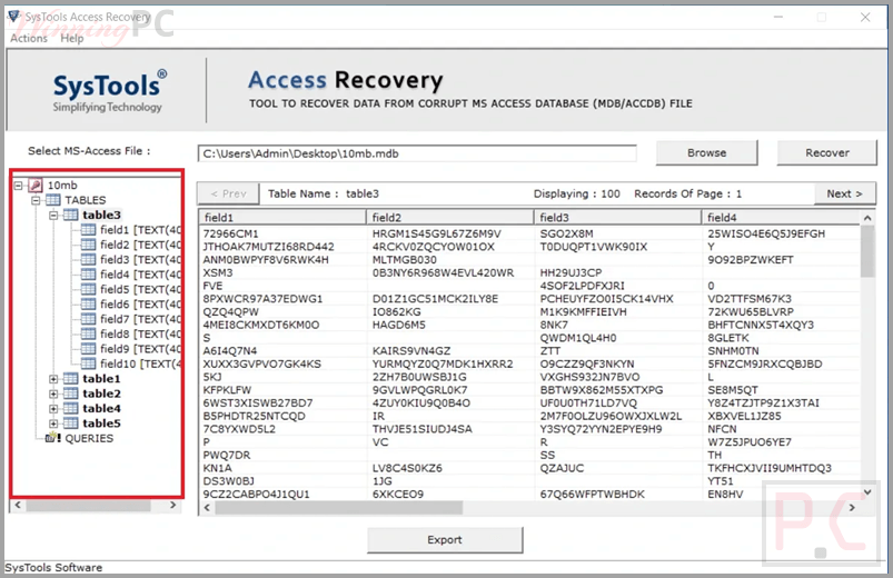 systools access recovery screenshot systools access recovery screenshot