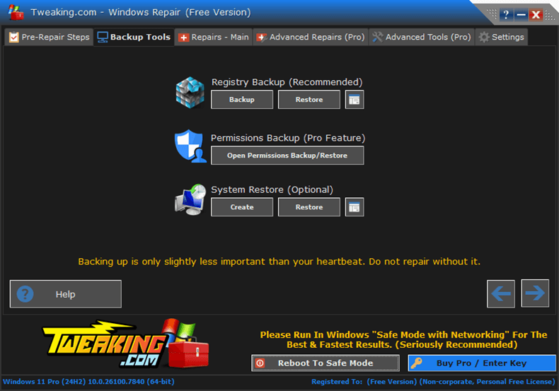 tweaking windows repair backup tool tweaking windows repair backup tool