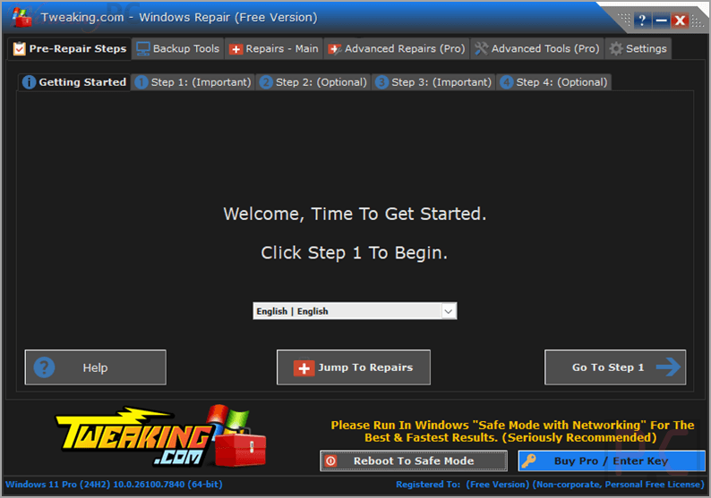 tweaking windows repair screenshot tweaking windows repair screenshot