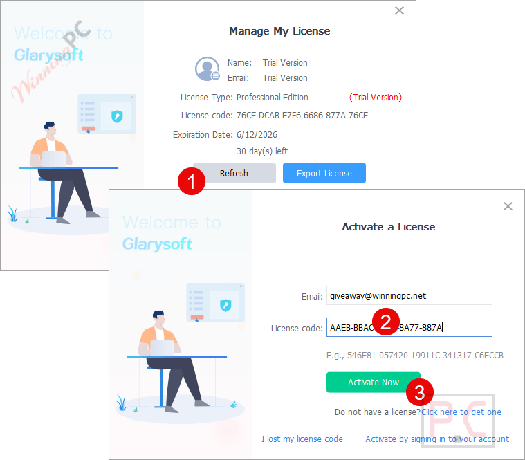 activate glarysoft software update pro key