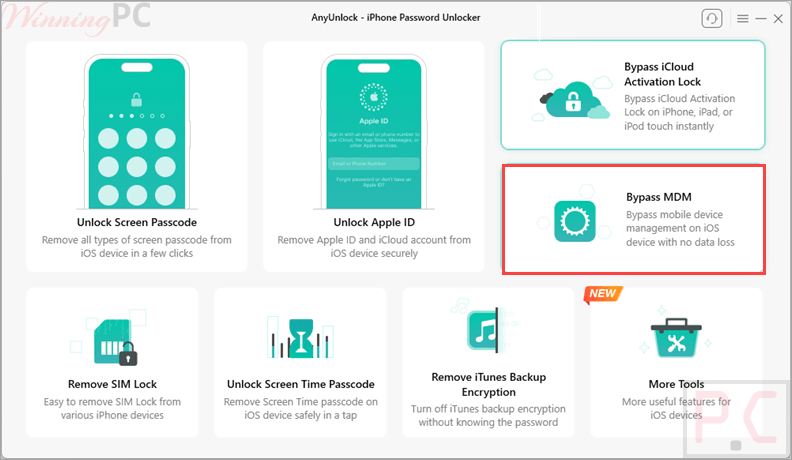 AnyUnlock – Bypass MDM Screenshot