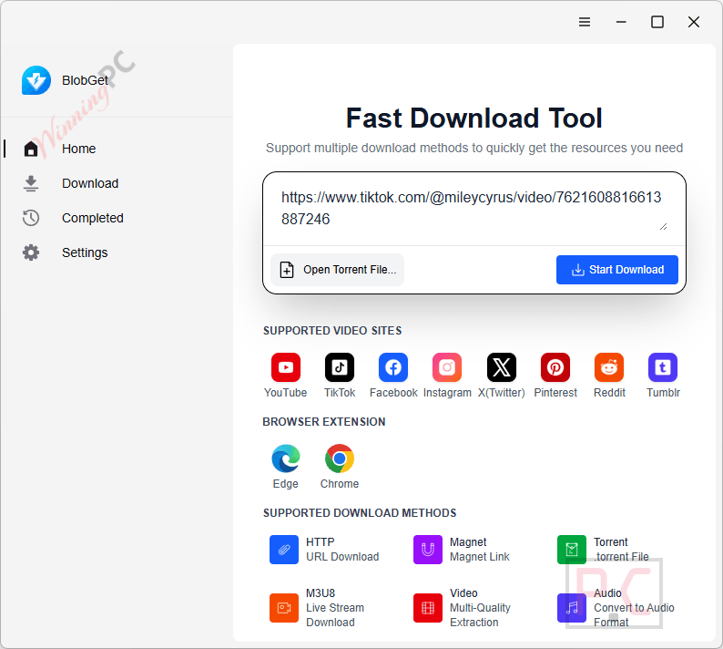 blobget download manager main screenshot BlobGet Download Manager