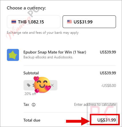 epubor snapplify mate checkout page with coupon