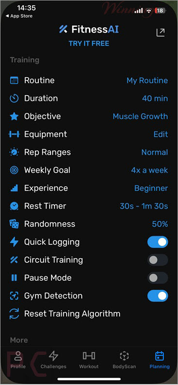 fitnessai planning fitnessai planning