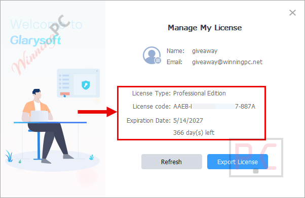 manage glarysoft software update pro license