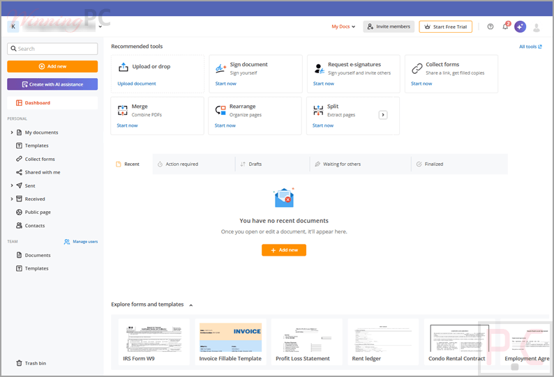 pdfFiller Screenshot
