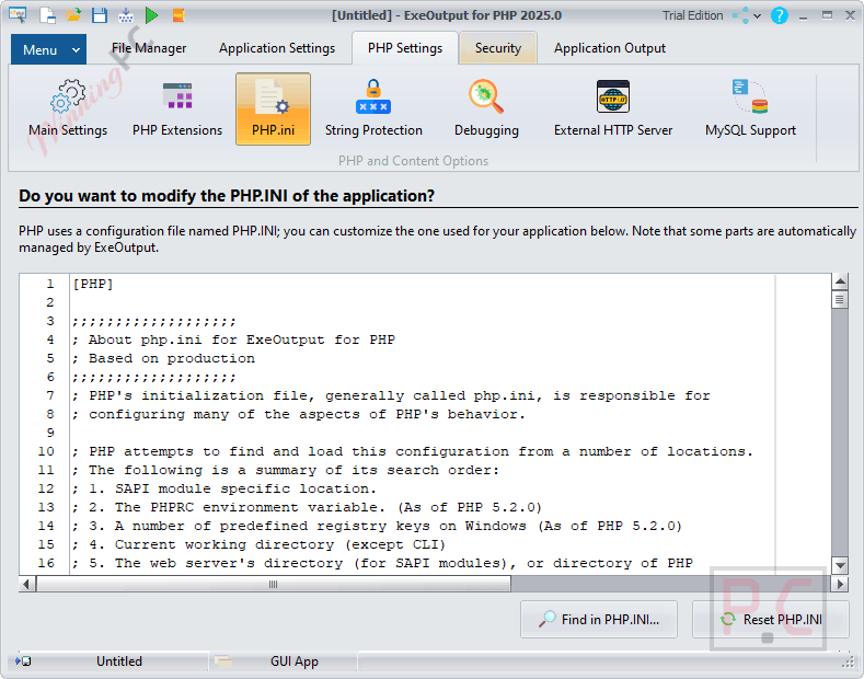 php settings exeoutput for php php settings exeoutput for php