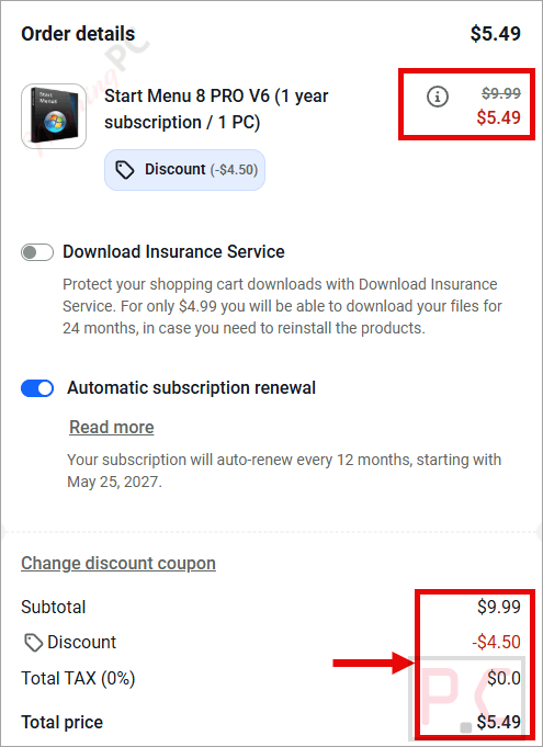 start menu 8 pro checkout page with coupon start menu 8 pro checkout page with coupon
