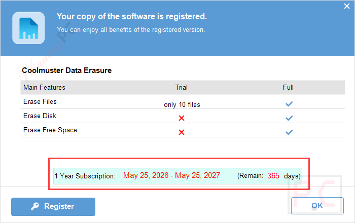 subscription coolmuster data erasure key