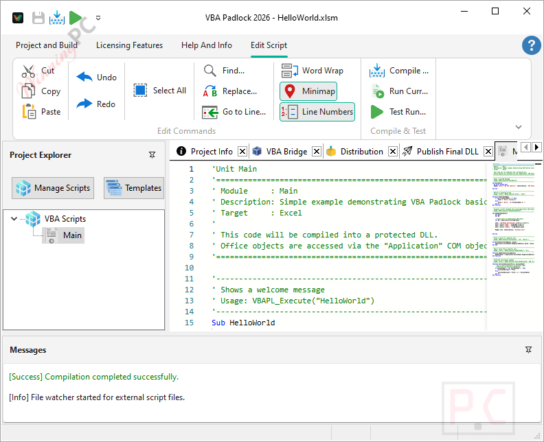 vba padlock edit script