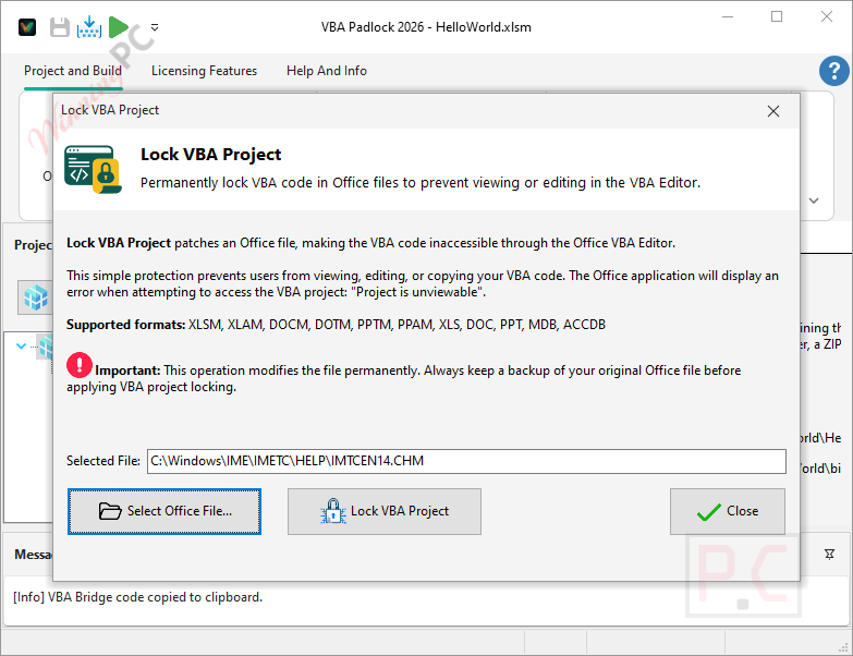 vba padlock lock vba project