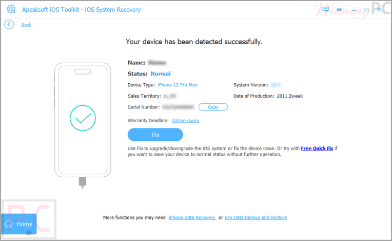 apeaksoft ios system recovery connect device apeaksoft ios system recovery connect device