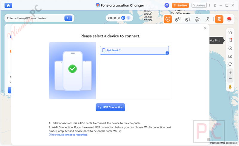 connect device fonelora location changer