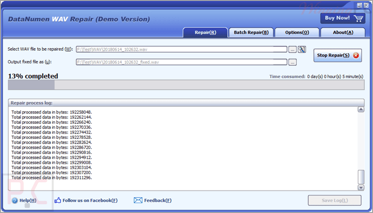 datanumen wav repair screenshot datanumen wav repair screenshot