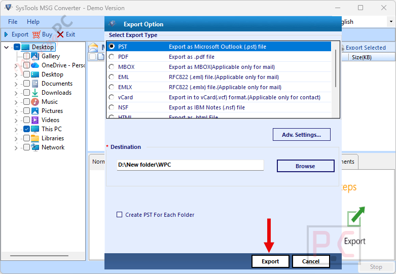 export option systools msg to pst converter export option systools msg to pst converter