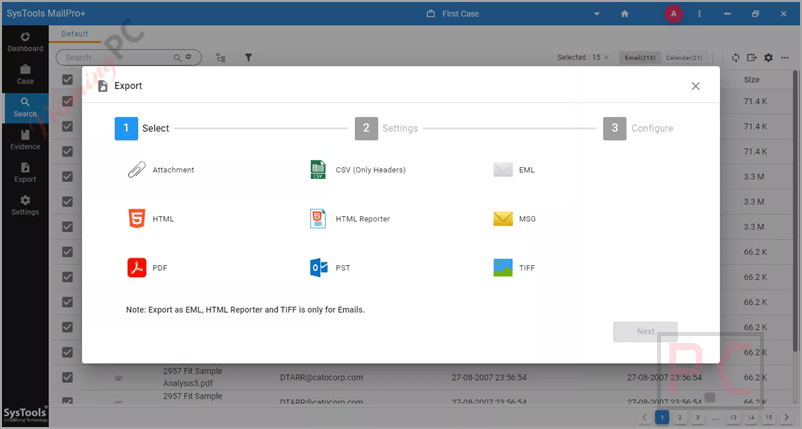 export systools mailpro plus